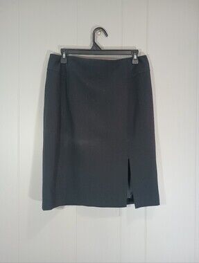 Apostrophe Black Pencil Skirt with Front Slit